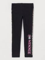20D2-031 H&M Sequined Side-stripe Leggings - 2-4 tuổi
