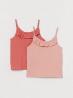 21M2-019 H&M 2-pack flounce-trimmed tops - HÀNG GIẢM GIÁ