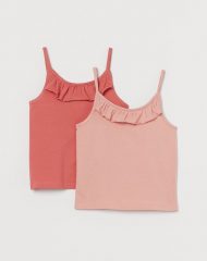 21M2-019 H&M 2-pack flounce-trimmed tops - 8-10 tuổi