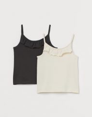 21M2-018 H&M 2-pack flounce-trimmed tops - Category