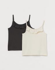 21M2-018 H&M 2-pack flounce-trimmed tops - Tất cả sản phẩm