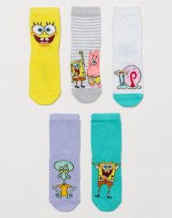 21O1-058 H&M 5-pack Patterned Socks - HÀNG GIẢM GIÁ