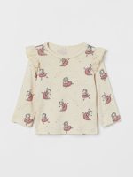 21D1-002 H&M Ruffle-trimmed Top - HÀNG GIẢM GIÁ