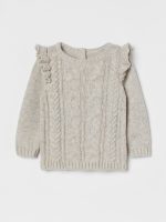 21D1-008 H&M Textured-knit Sweater - Áo khoác - Áo lạnh - Áo len bé gái