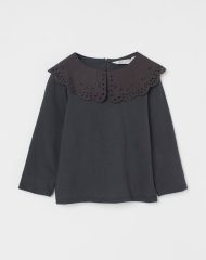 21D1-019 H&M Collared Jersey Top - Áo thun bé gái
