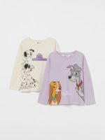 21D1-041 H&M 2-pack Printed Tops - HÀNG GIẢM GIÁ