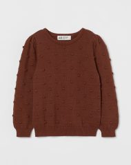 21D1-030 H&M Textured-knit Sweater - Áo khoác - Áo lạnh - Áo len bé gái