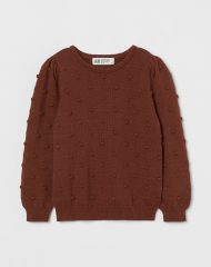 21D1-030 H&M Textured-knit Sweater - Áo thun bé gái