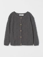 21D1-032 H&M Textured-knit Cardigan - Áo khoác - Áo lạnh - Áo len bé gái