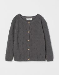 21D1-032 H&M Textured-knit Cardigan - Áo khoác - Áo lạnh - Áo len bé gái