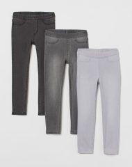 21D3-034 H&M 3-pack Denim Leggings - Quần dài, quần Jean, legging bé gái