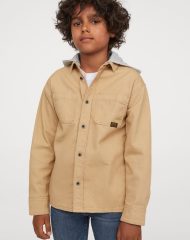 21D3-213 H&M Hooded Utility Shirt - 12-14 tuổi