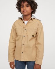 21D3-213 H&M Hooded Utility Shirt - 13-14 tuổi