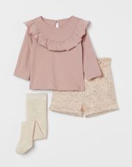 22J1-065 H&M 3-piece Set - Đồ bộ cho bé gái