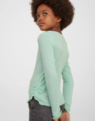 22J1-049 H&M Long-sleeved Jersey Top - Áo thun bé gái