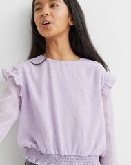 22J1-047 H&M Smocking-detail top - Category