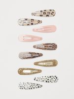 22J2-061 H&M 10-pack hair clips - 4-6 tuổi