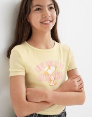 22M1-051 H&M Printed Crop T-shirt - Từ 14 tuổi trở lên