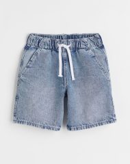 22M2-087 H&M Cotton Denim Pull-on Shorts - 9-10 tuổi