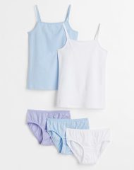 22A1-048 H&M 5-piece Cotton Jersey Set - 10-12 tuổi