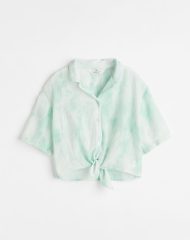 22A2-047 H&M Tie-hem Blouse - Áo thun bé gái