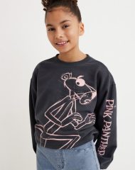 22A2-058 H&M Boxy Printed Sweatshirt - 13-14 tuổi