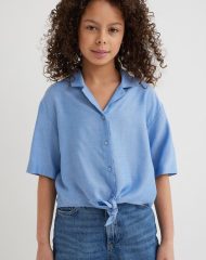 22A2-049 H&M Tie-hem Blouse - Áo thun bé gái