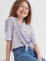 22A2-048 H&M Tie-hem Blouse - HÀNG GIẢM GIÁ