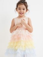 22A2-021 H&M Flounced Tulle Dress - Váy, đầm bé gái