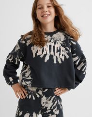 22M1-054 H&M Boxy Sweatshirt - Áo thun bé gái