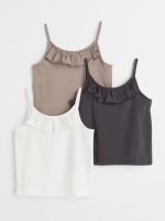 22Y1-018 H&M 3-pack Cotton Tank Tops - 4-6 tuổi