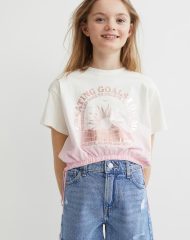 22Y1-062 H&M Drawstring T-shirt - Áo thun bé gái