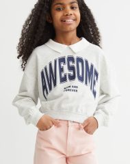 22Y2-053 H&M Collared Sweatshirt - Áo khoác - Áo lạnh - Áo len bé gái
