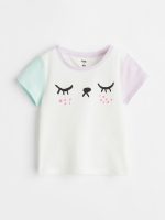 22U1-001 H&M Printed Cotton T-shirt - 12-18 tháng