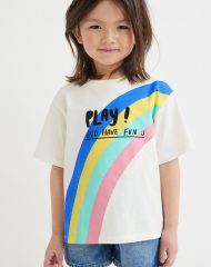 22U1-023 H&M Motif-front T-shirt - Áo thun bé gái