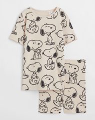 22U1-196 H&M Printed Jersey Pajamas - 10-12 tuổi