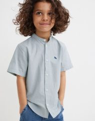 22U1-142 H&M Shirt with Band Collar - Áo sơ mi bé trai