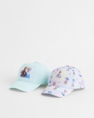 22U1-101 H&M 2-pack Printed Caps - Mũ, nón bé gái