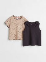22U2-001 H&M 2-pack Cotton Tops - 12-18 tháng