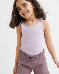 22U2-036 H&M 2-piece Set with Cotton Tank Top and Shorts - 9-10 tuổi