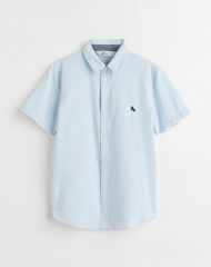 22U2-175 H&M Short-sleeved Cotton Shirt - BÉ TRAI