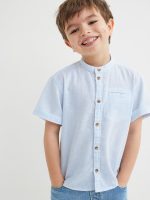 22U2-143 H&M Short-sleeved Henley Shirt - Áo sơ mi bé trai