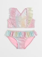 22U2-087 H&M Patterned Ruffled Bikini - Đồ bơi bé gái