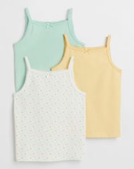 22U2-084 H&M 3-pack Jersey Tank Tops - Áo thun bé gái