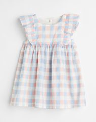 22L1-006 H&M Flounce-trimmed Cotton Dress - 2-4 tuổi