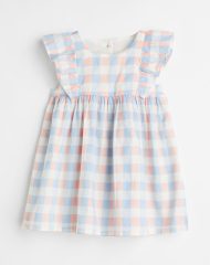 22L1-006 H&M Flounce-trimmed Cotton Dress - BÉ GÁI