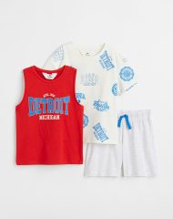 22L1-158 H&M 3-piece Printed Jersey Set - Category