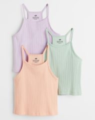 22L1-068 H&M 3-pack Ribbed Tank Tops - Từ 14 tuổi trở lên