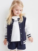 22L2-062 H&M Motif-detail Baseball Jacket - Áo khoác - Áo lạnh - Áo len bé gái