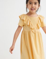 22G1-023 H&M Flounce-trimmed Dress - Váy, đầm bé gái